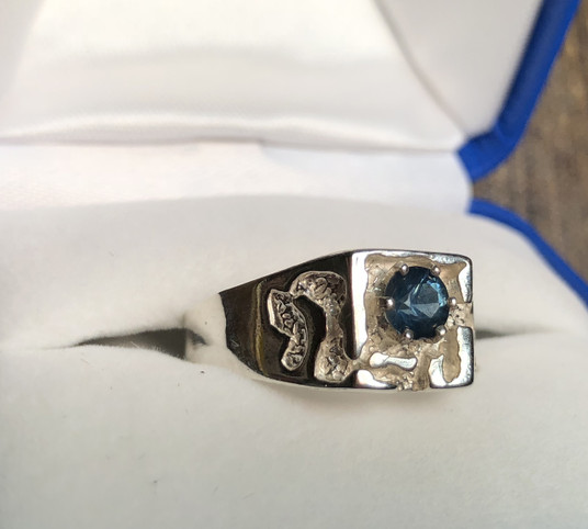 Montana Sapphire 6 Prong Men's Nugget Ring 5mm Montana Sapphire 6 Prong Men's Nugget Ring 5mm