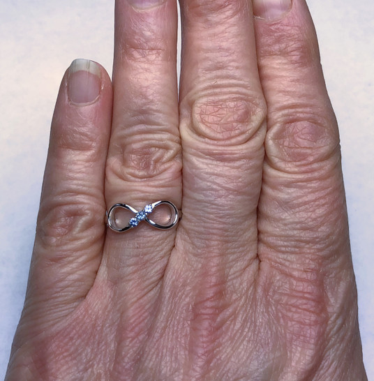 Montana Yogo Sapphire 2mm Infinity Sterling Silver Ring Montana Yogo Sapphire 2mm Infinity Sterling Silver Ring