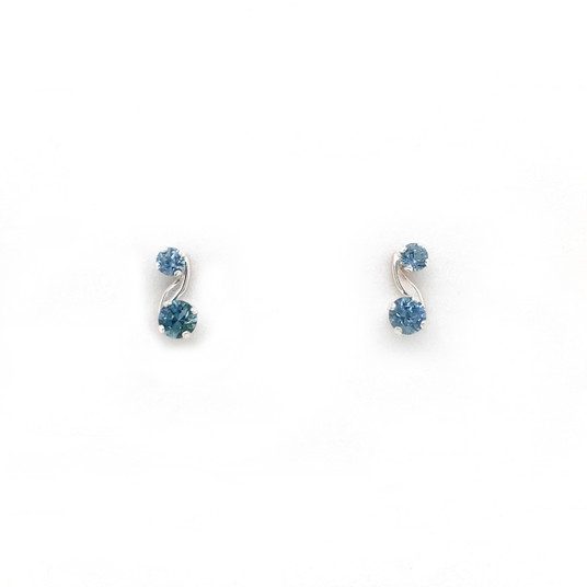 Montana Sapphire 2 Stone S Earrings blue to blue green Montana Sapphire 2 Stone S Earrings blue to blue green