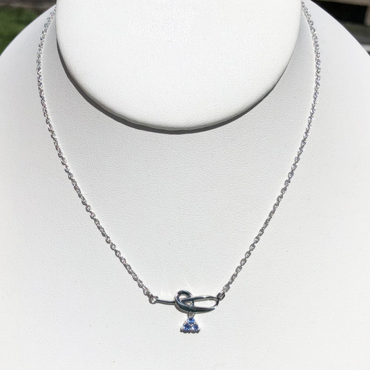 Montana Yogo Sapphire Tri Swirl Necklace Sterling Silver Montana Yogo Sapphire Tri Swirl Necklace Sterling Silver
