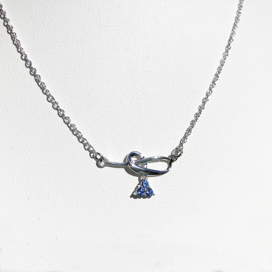 Montana Yogo Sapphire Tri Swirl Necklace Sterling Silver Montana Yogo Sapphire Tri Swirl Necklace Sterling Silver