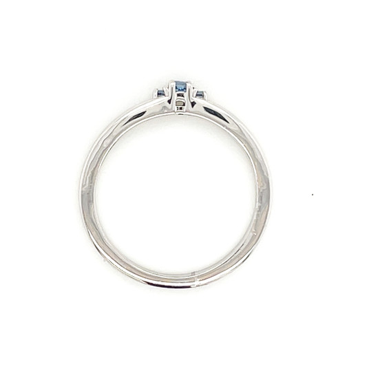 #130 - Montana Yogo 3 Stone open Band Sterling Silver Ring #130 - Montana Yogo 3 Stone open Band Sterling Silver Ring