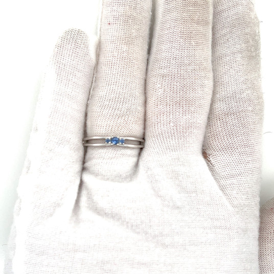 Montana Yogo 3 Stone open Band Sterling Silver Ring  Montana Yogo 3 Stone open Band Sterling Silver Ring