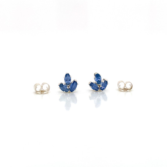 Montana Yogo Sapphire Tri Marquise Sterling Silver Montana Yogo Sapphire Tri Marquise Sterling Silver