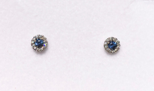 Montana Yogo sapphire halo stud earrings Montana Yogo sapphire halo stud earrings