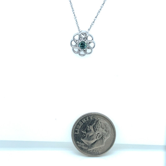 Montana Sapphire Pinwheel Pendant Necklace Sterling Silver  Montana Sapphire Pinwheel Pendant Necklace Sterling Silver