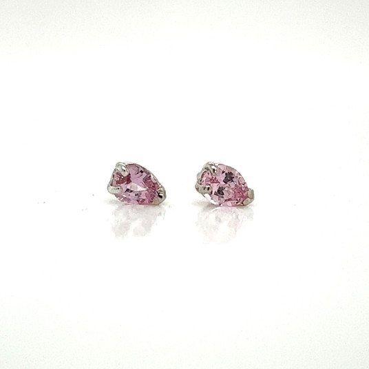 Montana Sapphire Pear 14K White Gold Earrings in Pink Montana Sapphire Pear 14K White Gold Earrings in Pink
