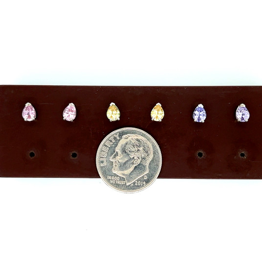 Montana Sapphire Pear 14K White Gold Earrings in Pink, Violet, Yellow  Montana Sapphire Pear 14K White Gold Earrings in Pink, Violet, Yellow