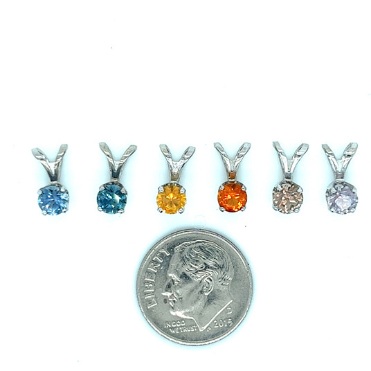 Montana Sapphire Round Solitaire 4.5mm .40ct Pendant Necklace 14K White Gold Montana Sapphire Round Solitaire 4.5mm .40ct Pendant Necklace 14K White Gold