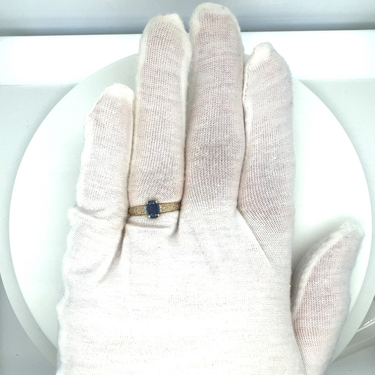 Montana Yogo Sapphire Oval Decorative Shank Ring 14K White Gold  Montana Yogo Sapphire Oval Decorative Shank Ring 14K White Gold