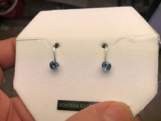 Montana Sapphire leverback earrings 5mm Montana Sapphire leverback earrings 5mm
