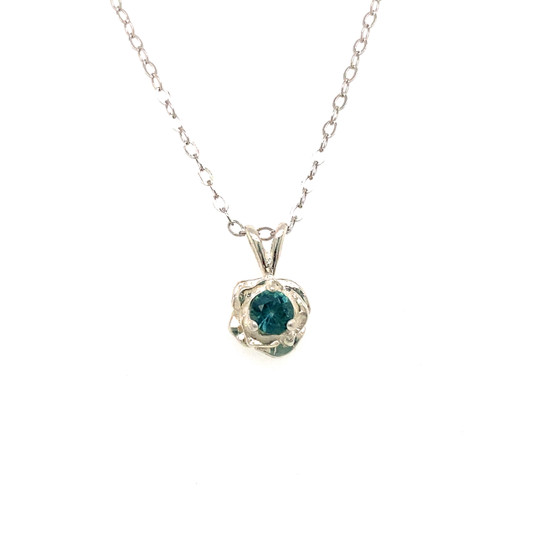 Montana sapphire rose pendant 4mm sterling silver. Montana sapphire rose pendant 4mm sterling silver.