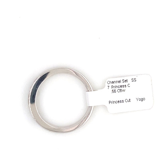 Montana Yogo Sapphire Princess Cut Channel Set 7 Stone Band Ring Sterling Silver Montana Yogo Sapphire Princess Cut Channel Set 7 Stone Band Ring Sterling Silver