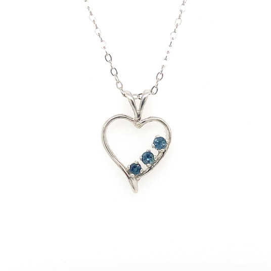 Montana sapphire 3 stone open heart pendant Montana sapphire 3 stone open heart pendant