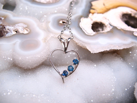 Montana sapphire 3 stone open heart pendant Montana sapphire 3 stone open heart pendant