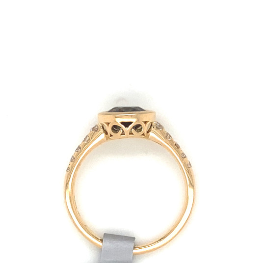 Montana Sapphire Oval Bezel & Diamond Band Ring 14K Gold 1.61ct Montana Sapphire Oval Bezel & Diamond Band Ring 14K Gold 1.61ct