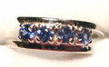 Montana sapphire 4 stone bypass band ring