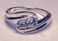 Montana Yogo Sapphire 3 Stone Swirl Bypass Ring Sterling Silver