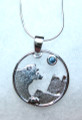 Montana Sapphire Bear Mountain Pendant 925 Sterling Silver