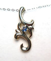 Montana Yogo Sapphire Fleur Sterling Silver Pendant 