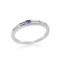 Montana Yogo Sapphire Single Stone Band Ring Sterling Silver