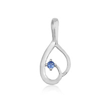 Montana Yogo Sapphire 1 Stone Inverted Heart Sterling Silver Pendant