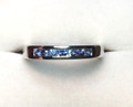 Montana Yogo Sapphire 7 Stone Channel Set Band Sterling Silver Ring 