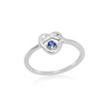 Montana Yogo Sapphire 2.3mm Love Knot Sterling Silver Ring