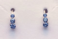 Montana Sapphire 3 Stone Leverback Earrings 1.28 ct total Sterling Silver