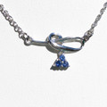 Montana Yogo Sapphire Tri Swirl Necklace Sterling Silver