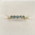 Montana Sapphire 5 Stone Teal Bezel Ring 18K Gold