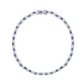 Montana Yogo Sapphire & Diamond Line Bracelet 14K White Gold