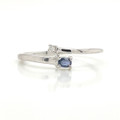 Montana Yogo Sapphire Oval & Diamond Sterling Silver Ring