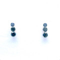 Montana Sapphire 3 Stone Post Earrings 1.25 ct total