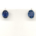 Montana Yogo Sapphire 1.44 ct Oval Stud Earrings 14K White Gold