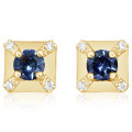 Montana Sapphire & Diamond 14K Gold Earrings