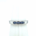 Montana Yogo Sapphire Princess Cut Channel Set Band Ring Sterling Silver