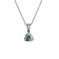 Montana Sapphire Round in Trillion Pendant Necklace Sterling Silver 