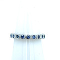 Montana Yogo Sapphire Bezel Set Eternity Band Ring Sterling Silver