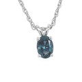 Montana Sapphire 1.21ct Oval Pendant Necklace 14K White Gold