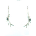 Montana Sapphire Antler Dangle Earrings Sterling Silver