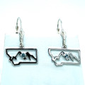 Montana Sapphire Mountain in State Earrings Sterling Silver