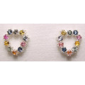 Montana sapphire 2.25mm heart earrings multi color