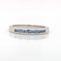 Montana Yogo Sapphire 9 Stone Channel Set Band Sterling Silver Ring 1/3ctw