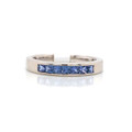 Montana Yogo Sapphire Princess Cut Channel Set 7 Stone Band Ring Sterling Silver