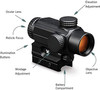 Vortex Optics Spitfire Prism Sight 1x DRT Red Green Reticle, Black
