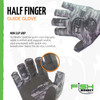 Fish Monkey Gloves Half Finger Guide Glove Grey Water, XL