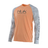 Huk Double Header Vented LS T Shirt, Peach, Large - H1200136-850-L