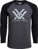 Vortex Raglan Core Logo Long Sleeve T Shirt Charcoal Heather XX Large