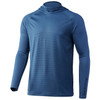 HUK Men A1A Hoodie Quick-Dry Sweatshirt +50 UPF - Titanium Blue - X-Large